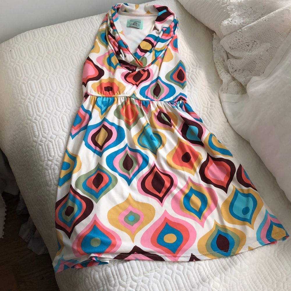 Judith March Patterned Cowl-Neck Dress